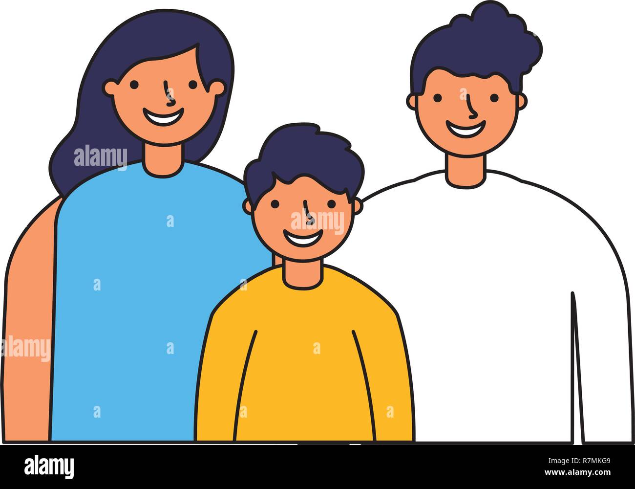 parents and son family portrait Stock Vector Image & Art - Alamy