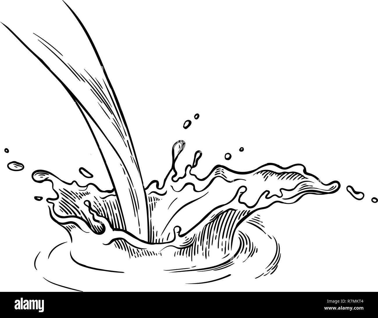 Hand Drawn Sketch Water Or Milk Splash Crown Vector Illustration Stock Vector Image Art Alamy