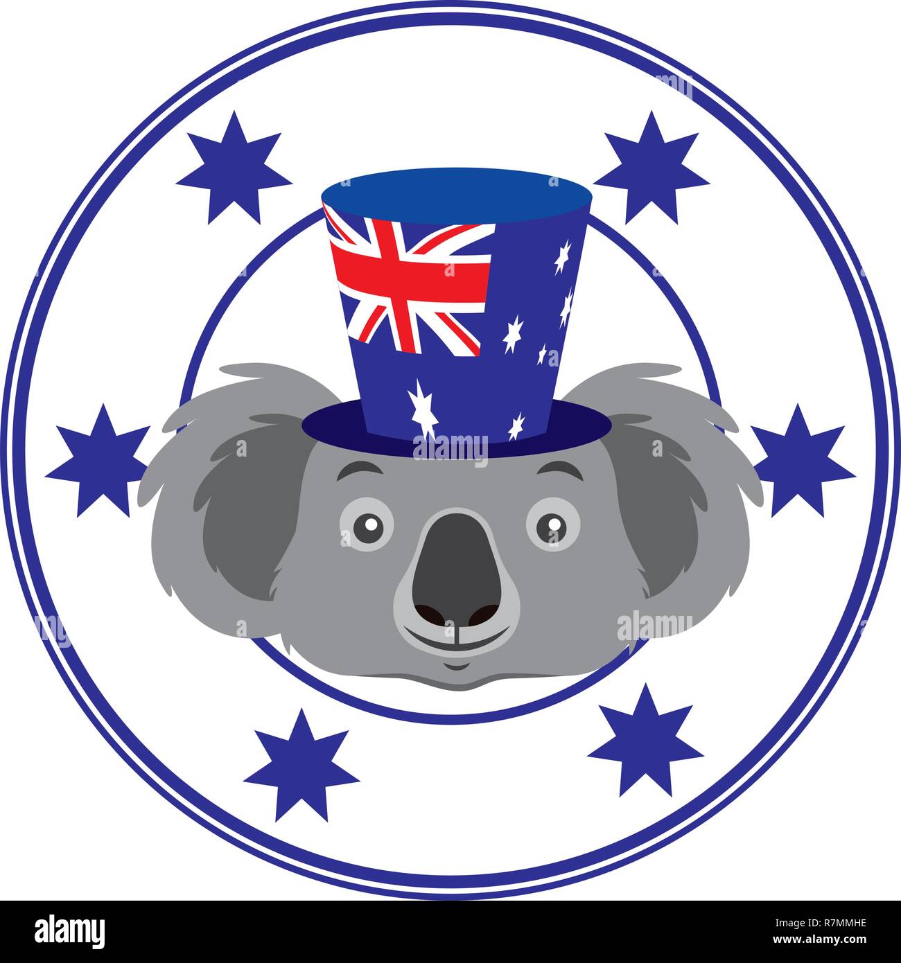 koala hat australian flag emblem Stock Vector Image & Art - Alamy