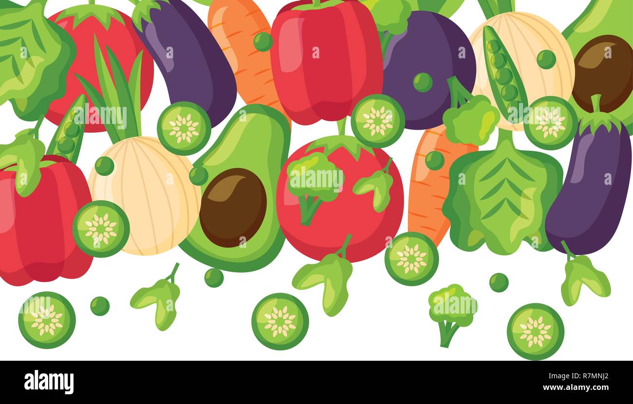 vegetables fresh healthy food background Stock Vector Image & Art - Alamy