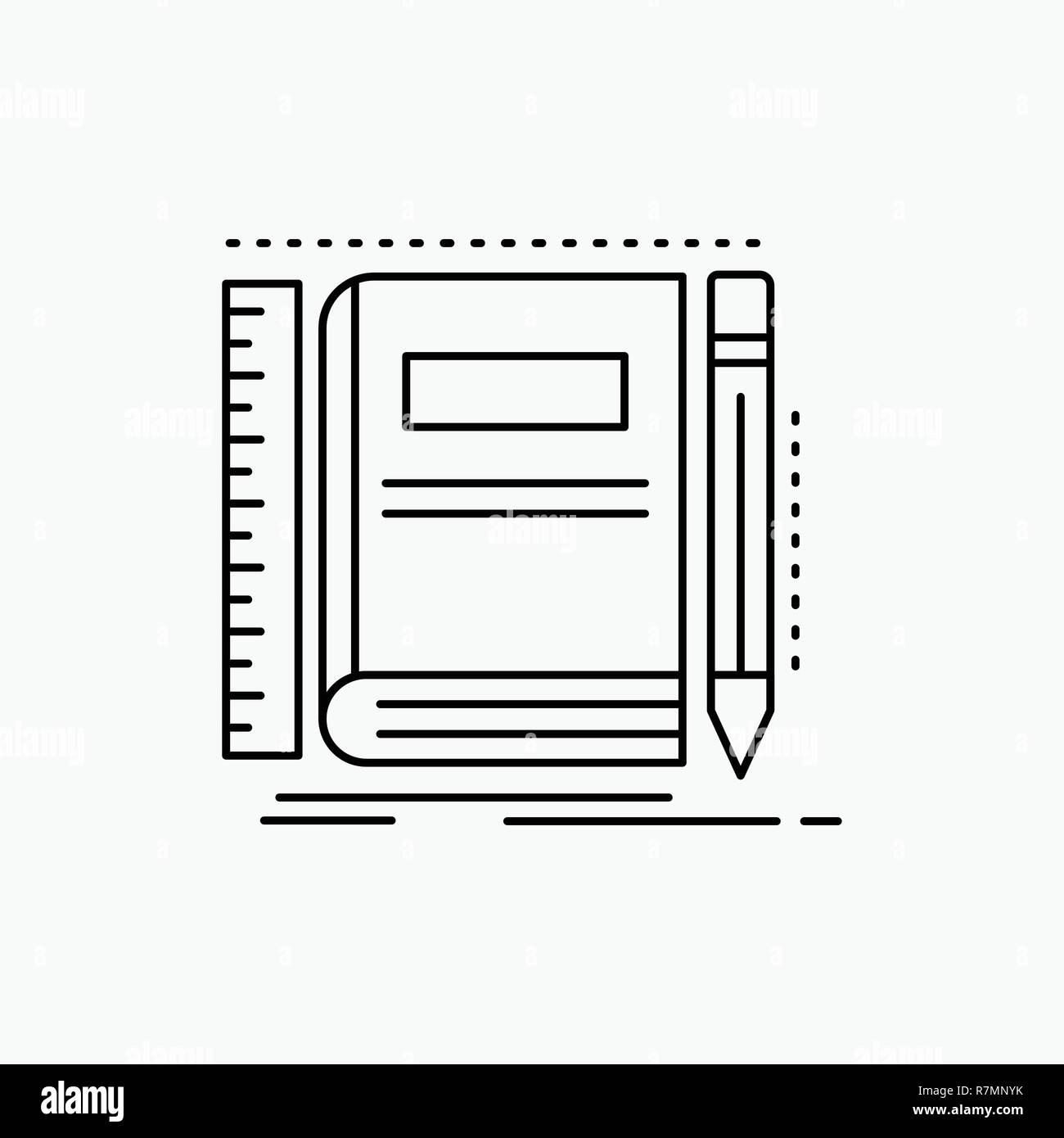 Book, notebook, notepad, pocket, sketching Line Icon. Vector isolated