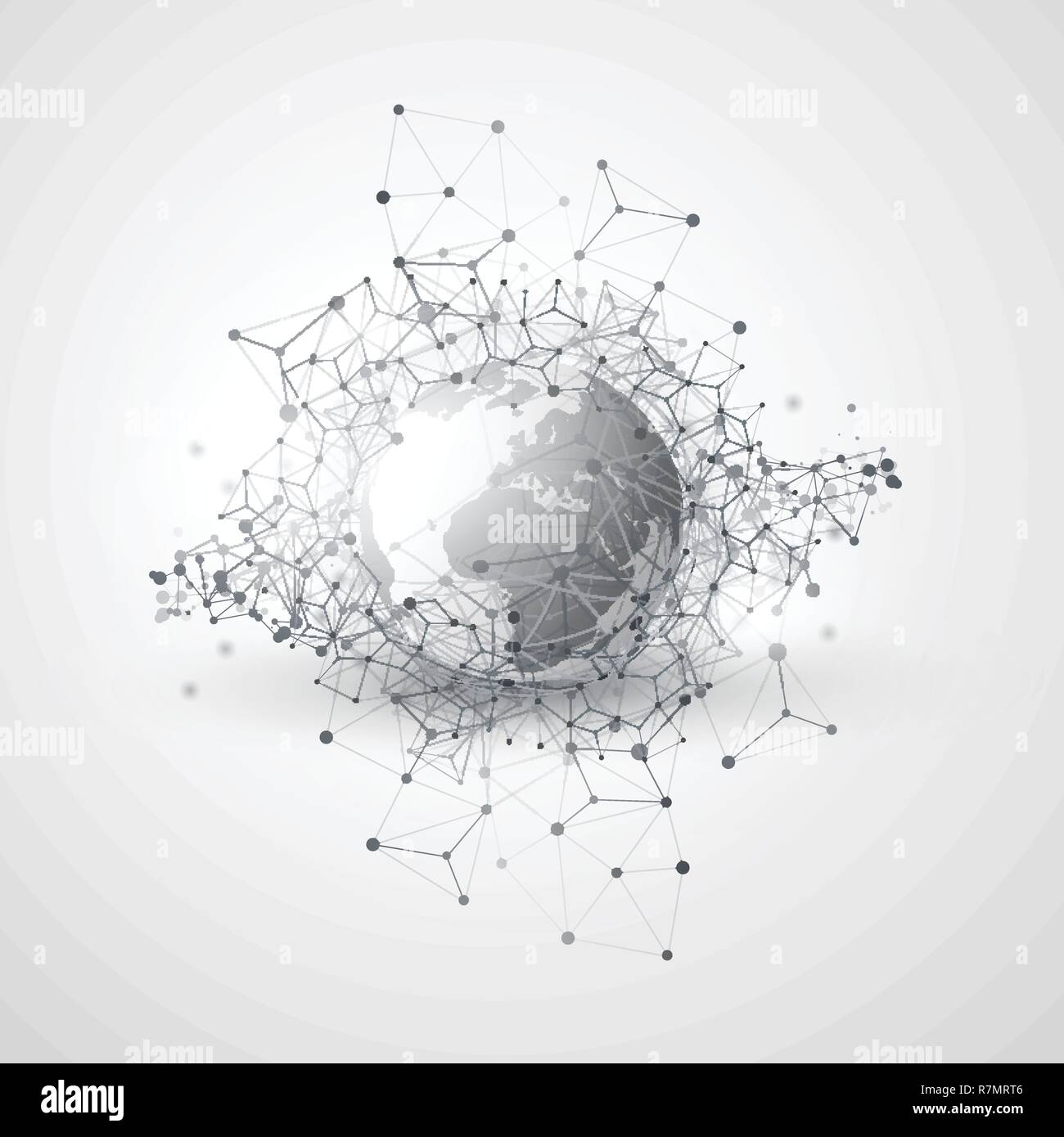 Abstract Cloud Computing and Global Network Connections Concept Design ...