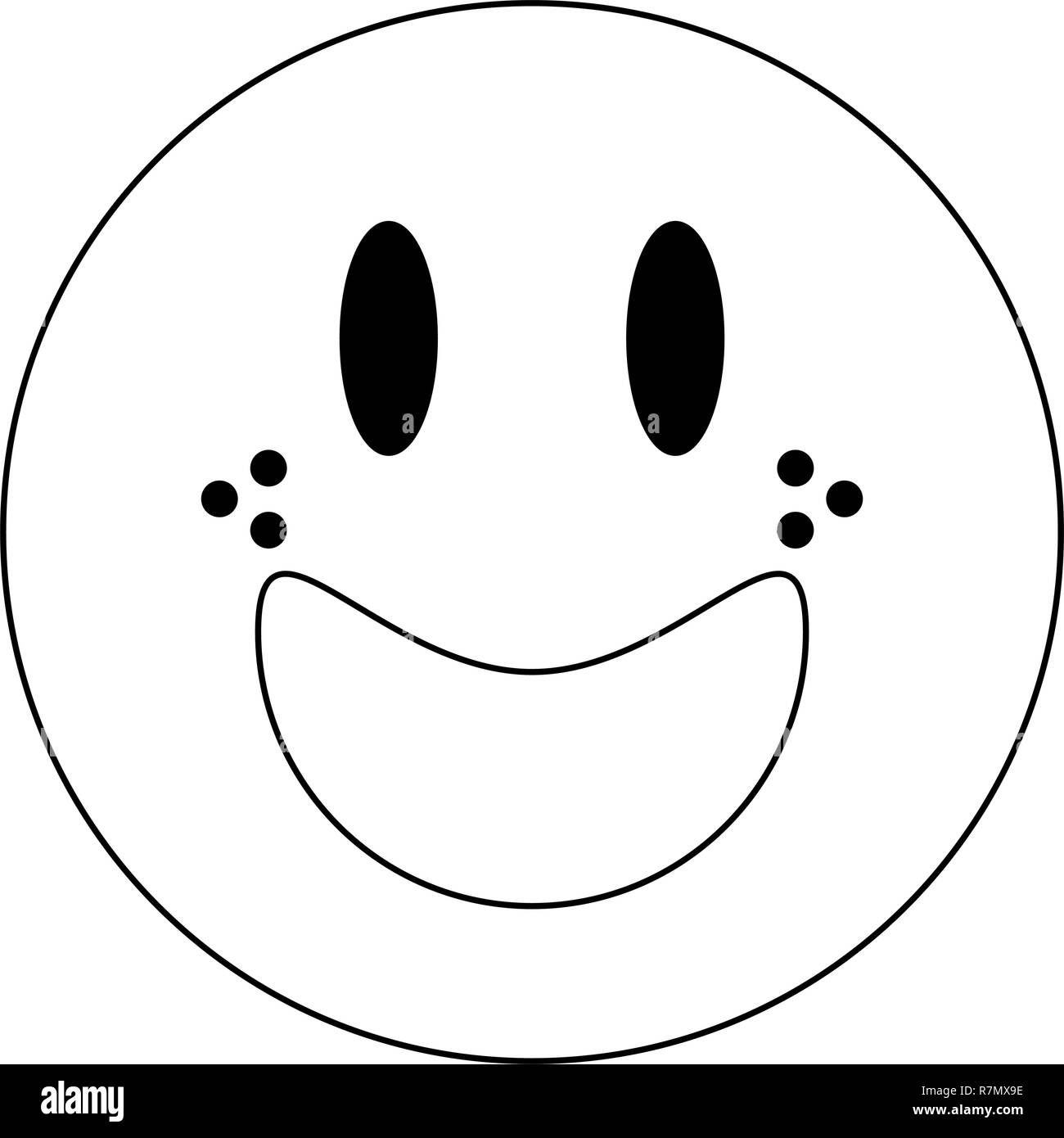 Chat Emoji Emoticon In Black And White Stock Vector Image Art Alamy