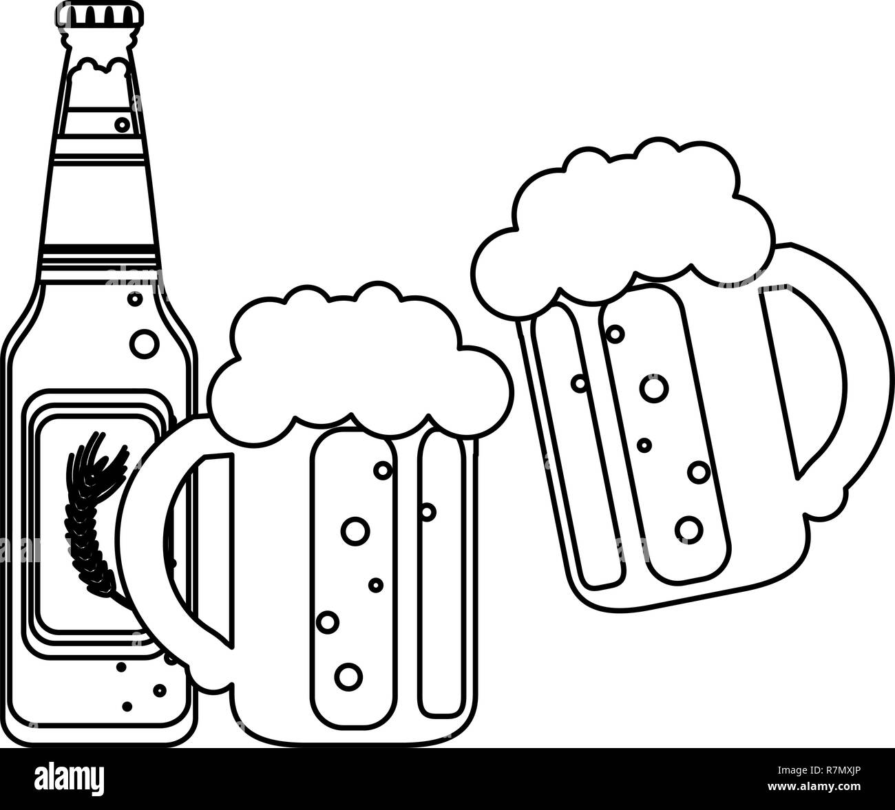 beer bottle clipart black and white