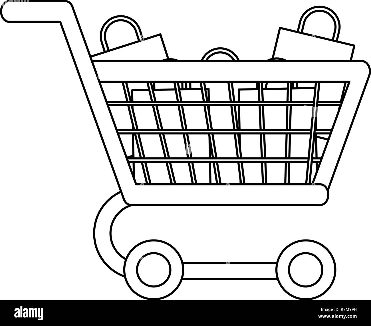 Shopping cart symbol in black and white Stock Vector Image & Art - Alamy