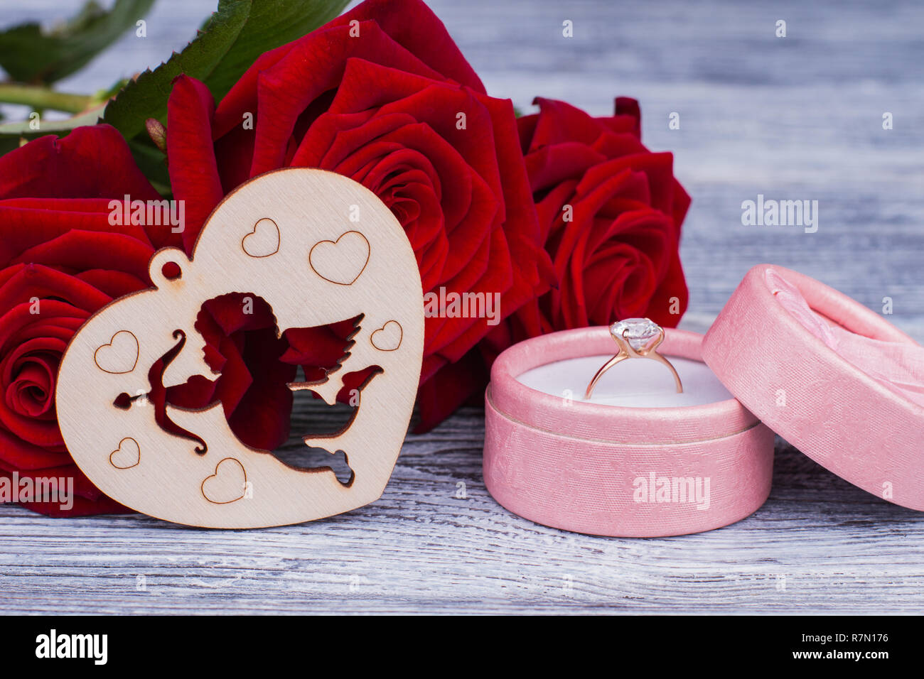 wooden heart ring box