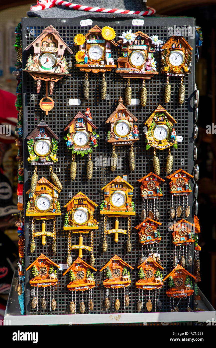 Heidelberg old town, souvenirs, souvenir shop, cuckoo clock Stock Photo Alamy