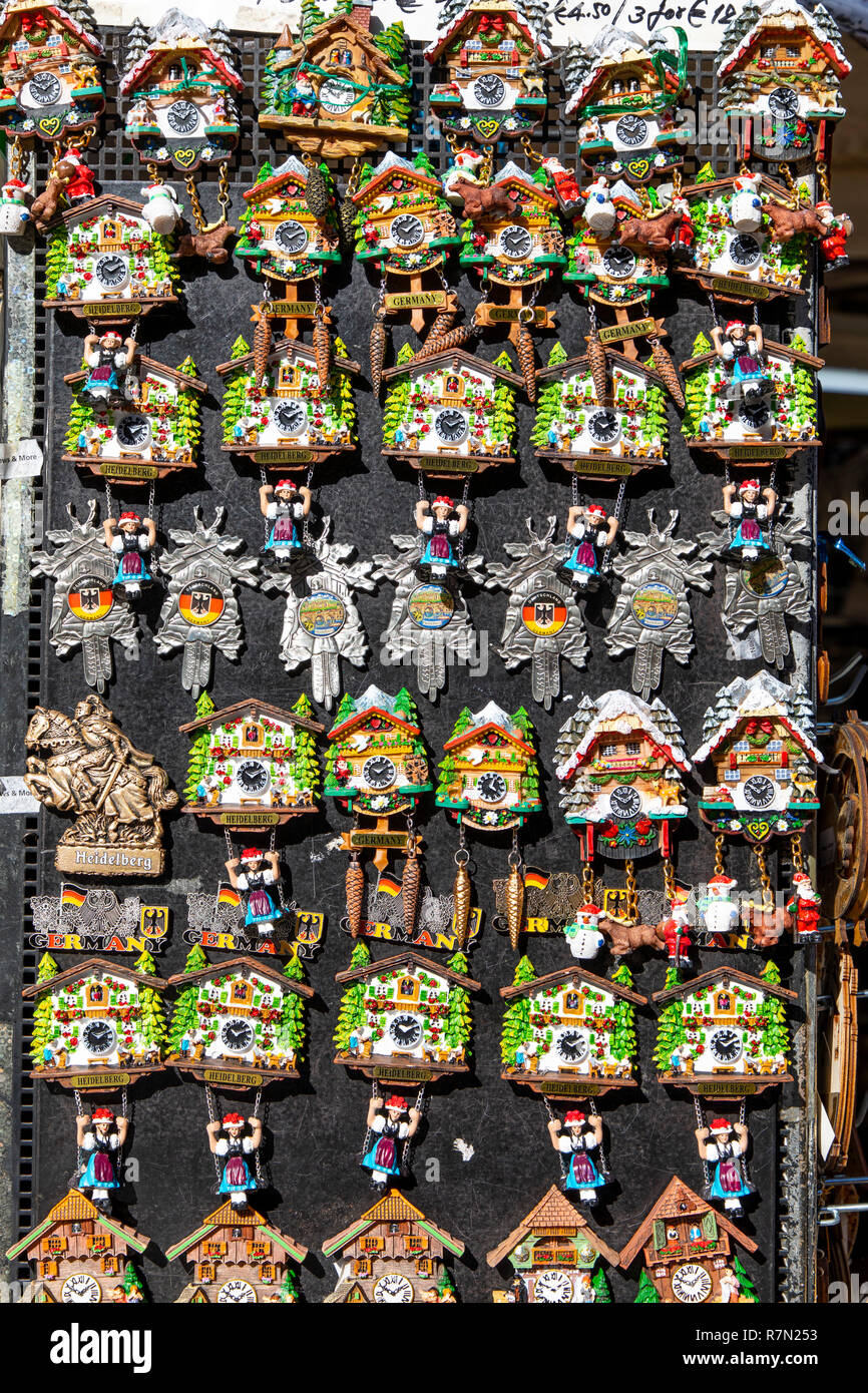 Heidelberg old town, souvenirs, souvenir shop, cuckoo clock Stock Photo Alamy