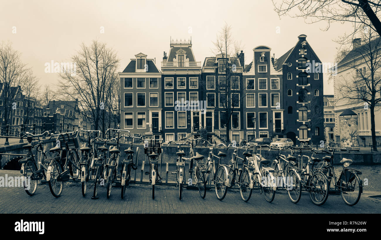 Bicycles in Amsterdam Stock Photo