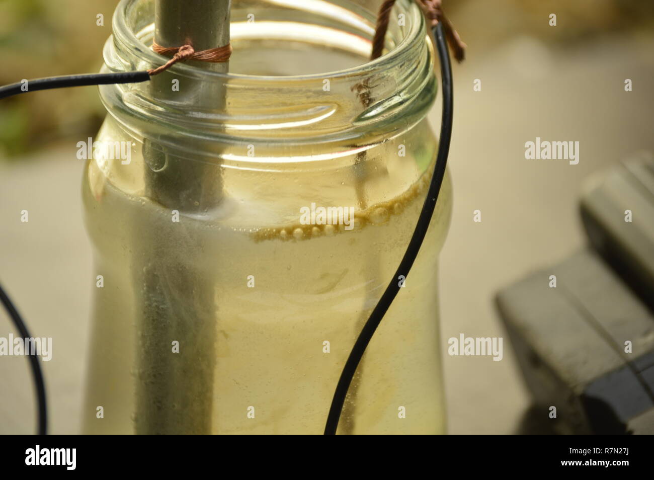 Electrolysis project step by step, 6V dc power supply Stock Photo Alamy