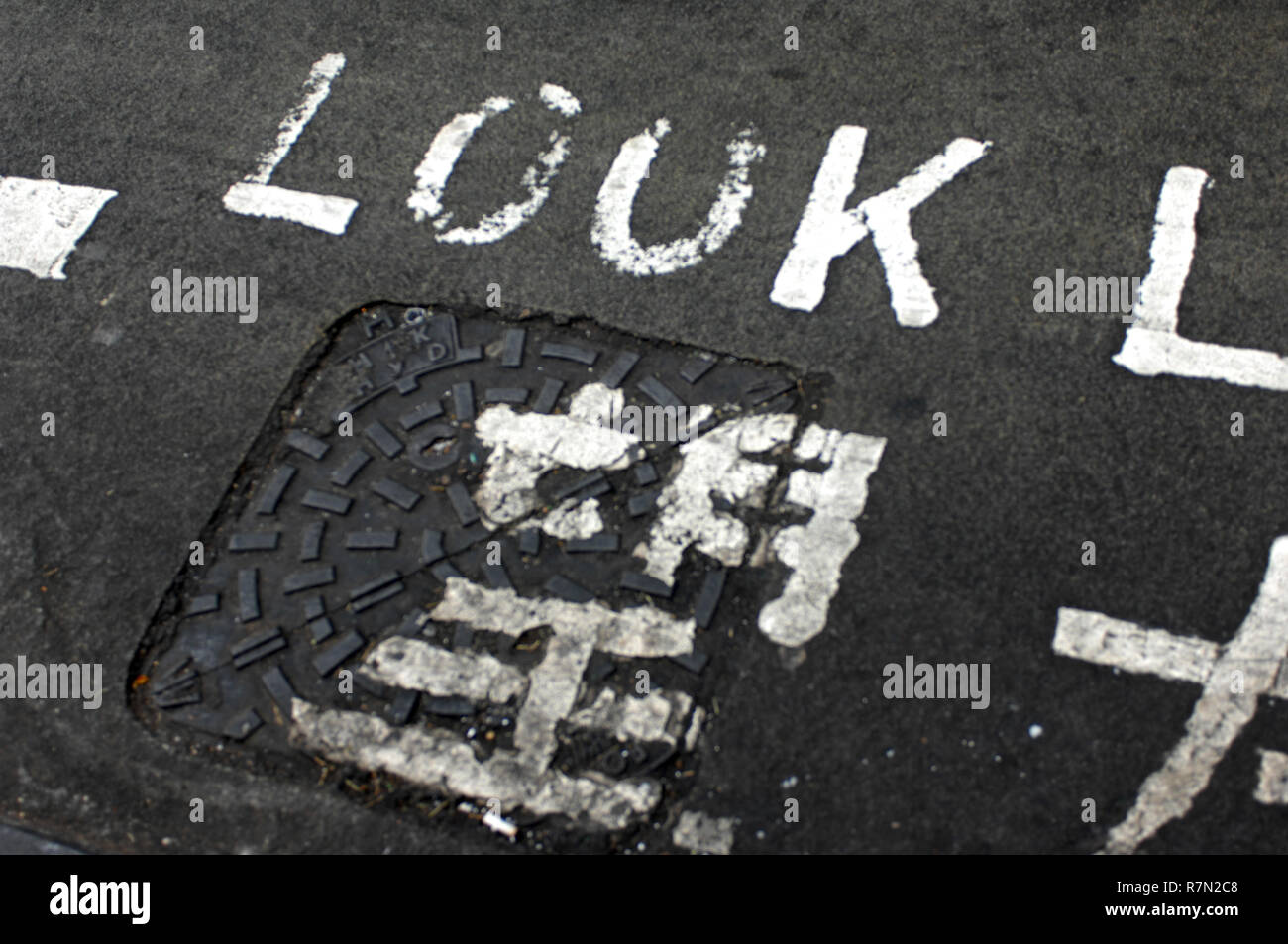 Road markings, Hong Kong, China Stock Photo Alamy