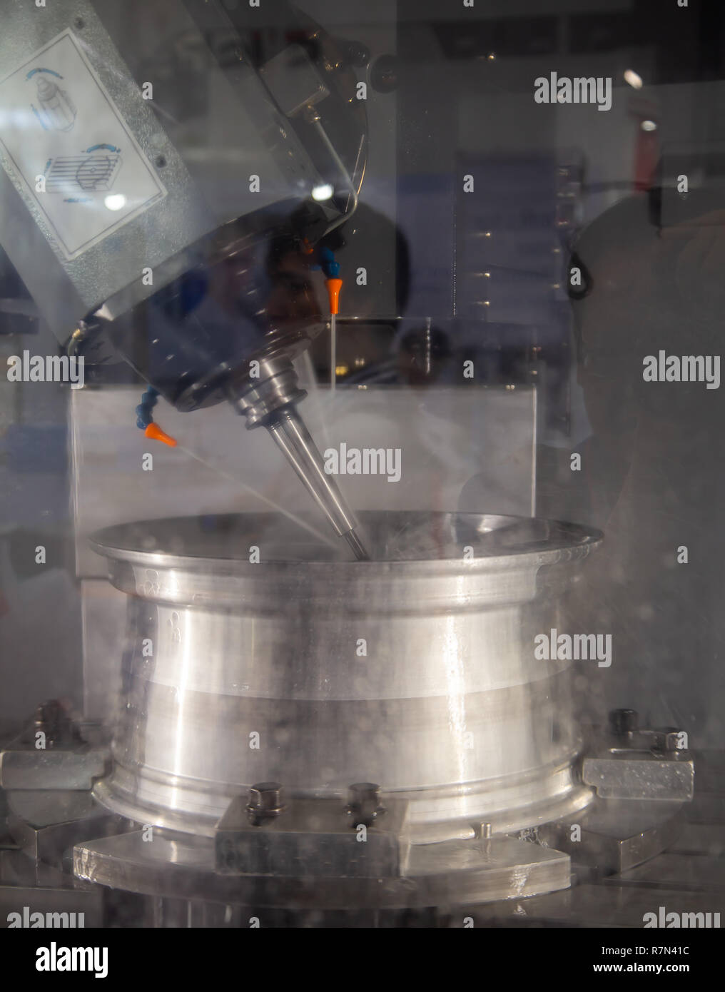 Car alloy wheel machining on CNC milling machine Stock Photo Alamy