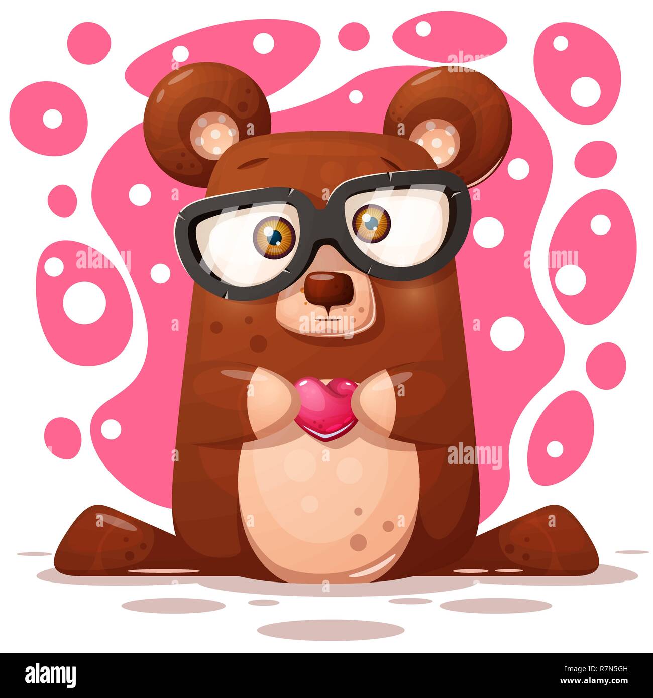 Cute, funny bear illustration. Animal character. Stock Vector