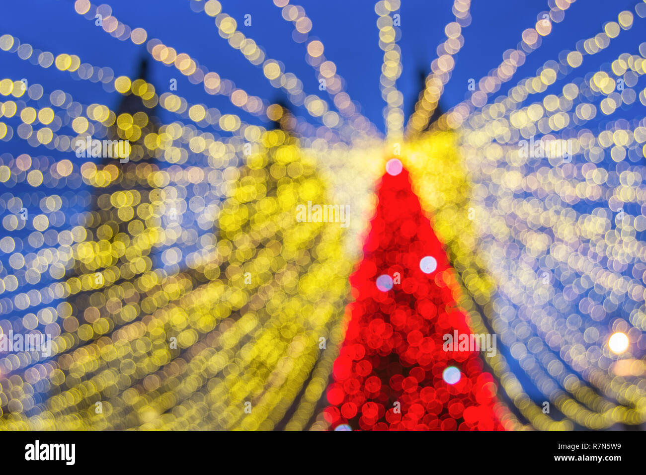 Christmas Tree Bokeh Stock Photo