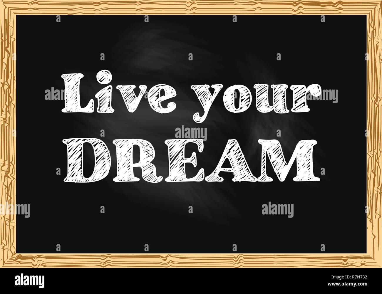 Live your dream blackboard business record Vector illustration for ...