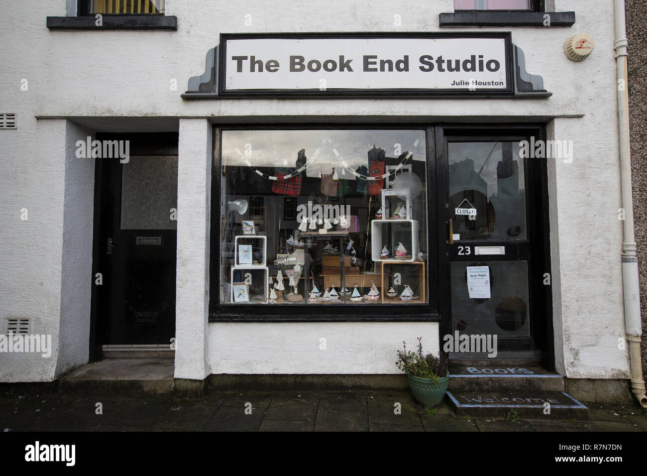 The Open Book in Wigtown, Airbnb bookshop in the small village in southwest Scotland's Dumfries and Galloway region, Scotland's National Book Town Stock Photo