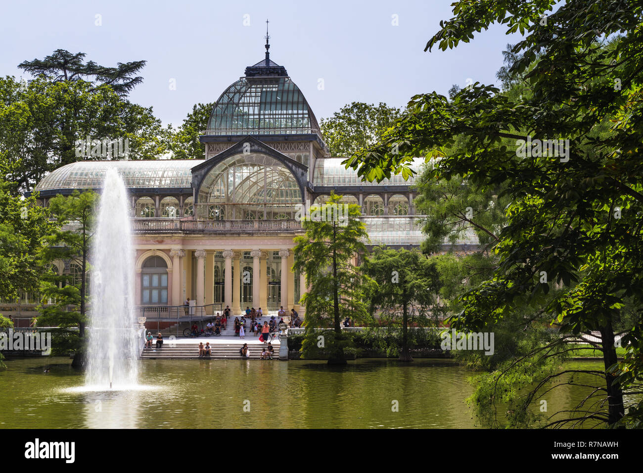 The Palacio de Cristal in the Buen Retiro Park, Madrid Stock Photo