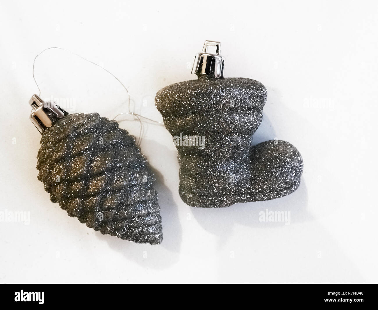 Shot of some decorations commonly used to adorn Christmas trees Stock
