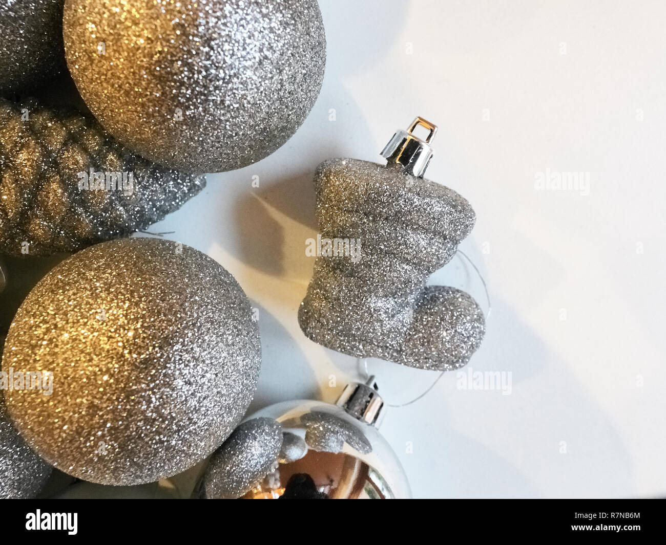 Shot of some decorations commonly used to adorn Christmas trees Stock