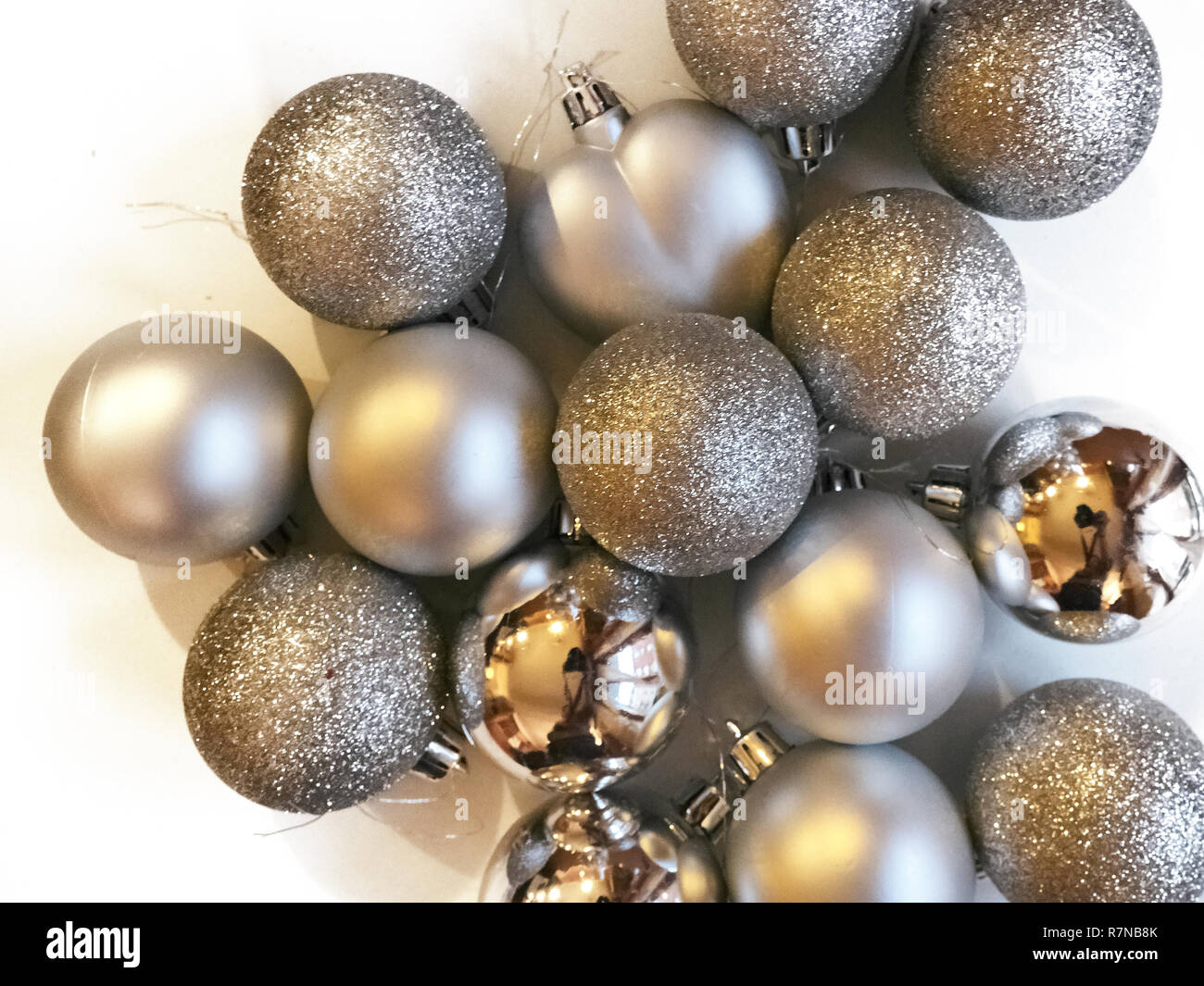Shot of a group of ball decorations commonly used to adorn Christmas