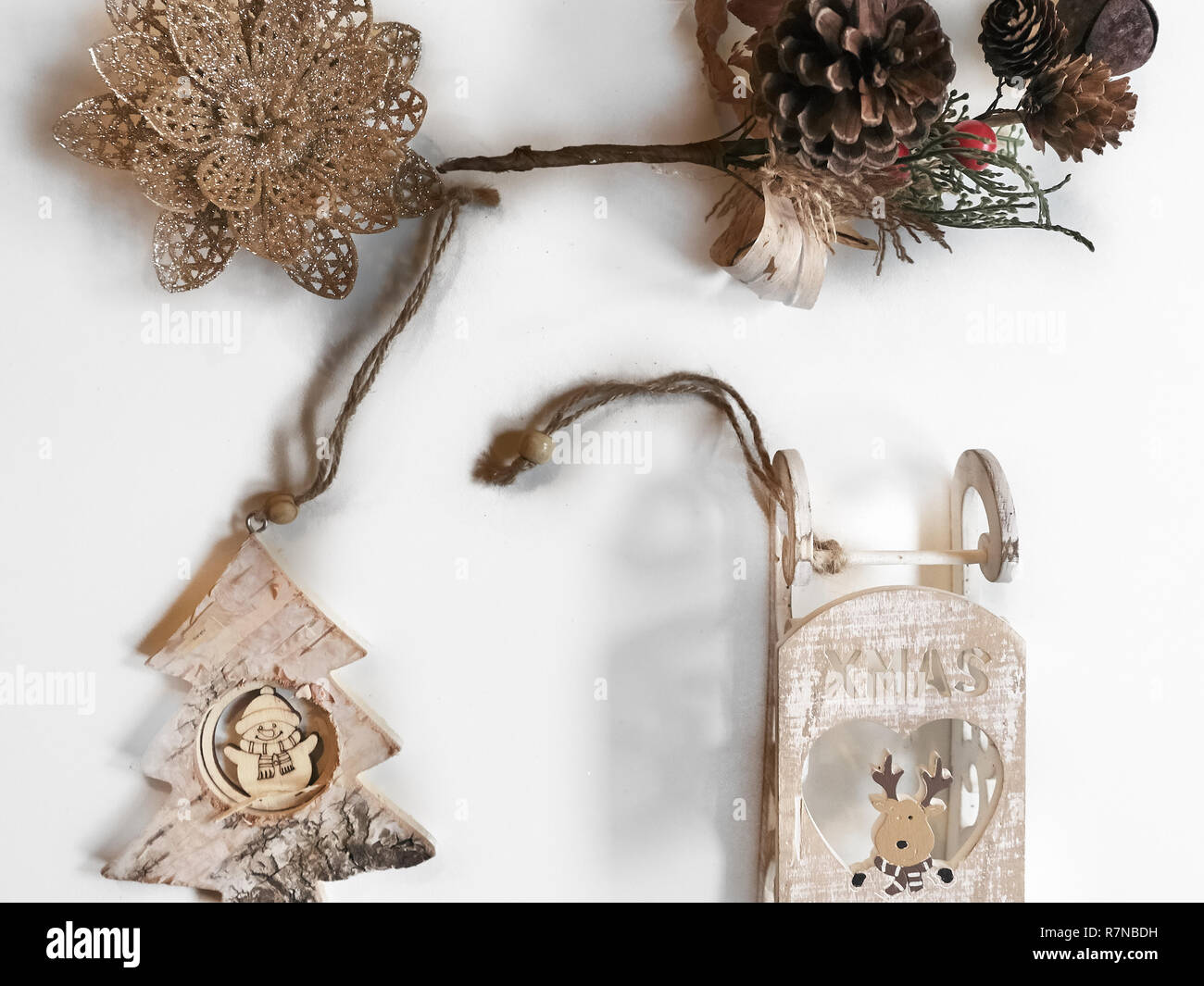 Shot of some decorations commonly used to adorn Christmas trees Stock