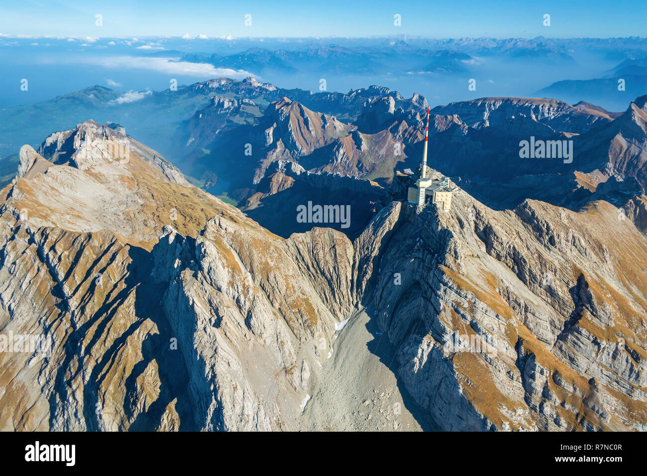 Mountain Saentis in the Swiss Alps Stock Photo