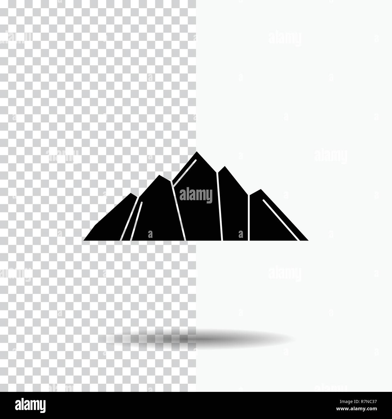 hill, landscape, nature, mountain, scene Glyph Icon on Transparent ...