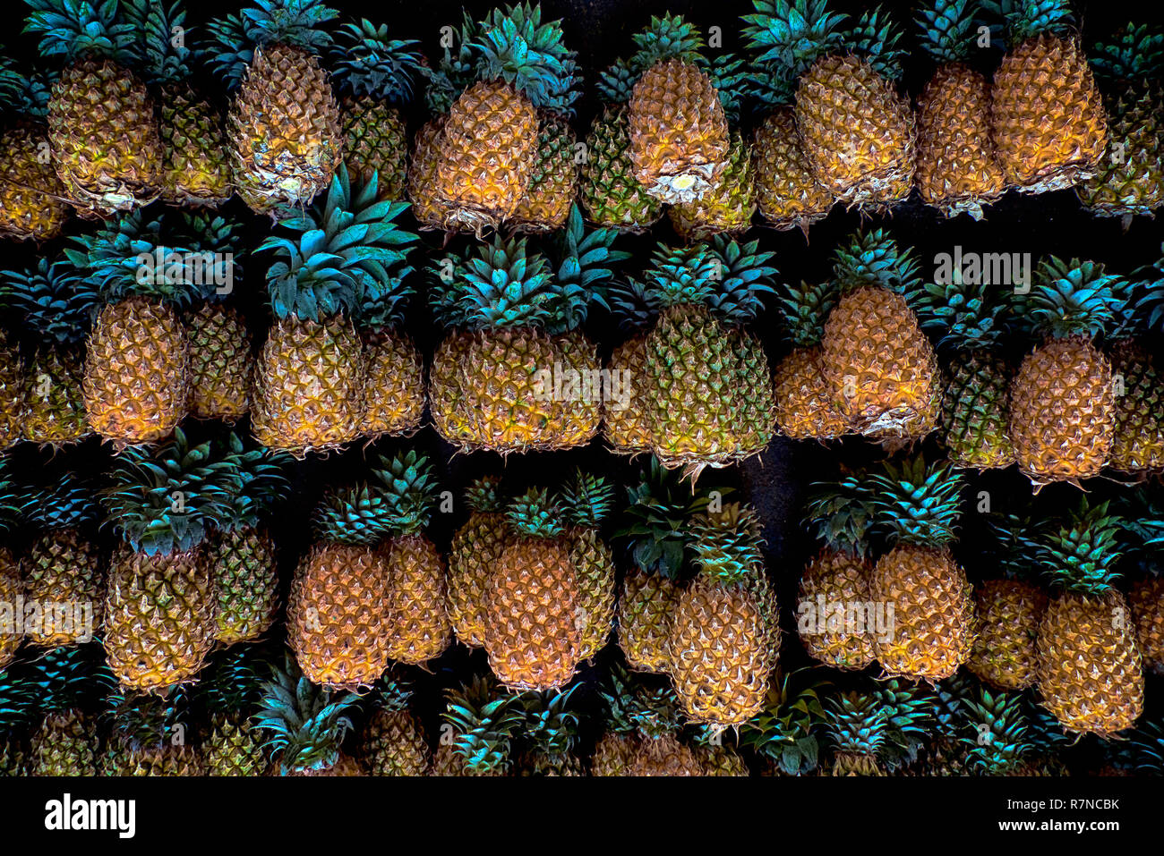 Colombo, Sri Lanka: pineapples for sale on the street in the city of Colombo Stock Photo