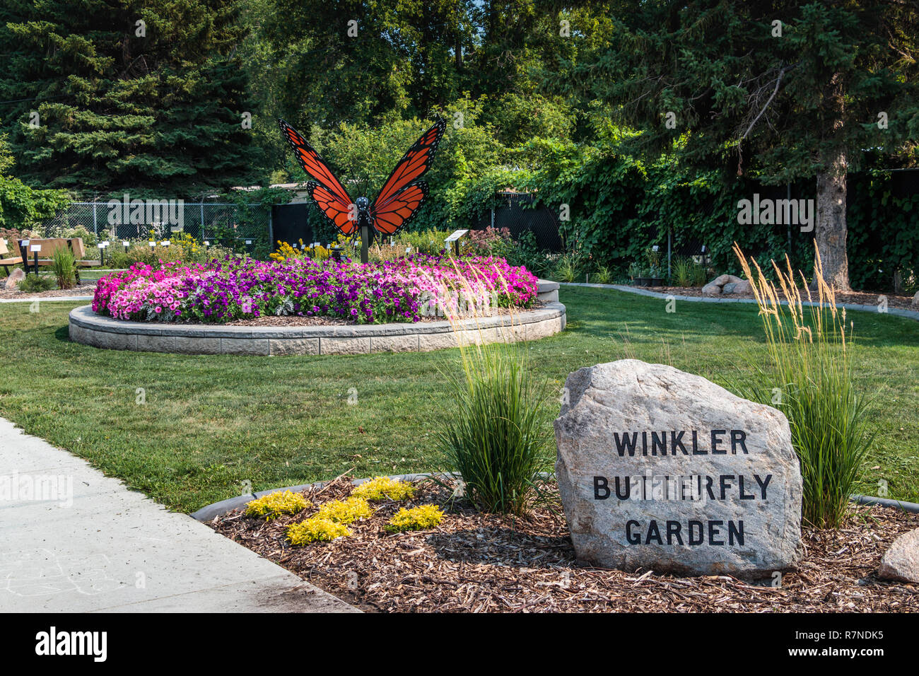 The Winkler Butterfly Garden in Winkler, Manitoba Canada Stock Photo