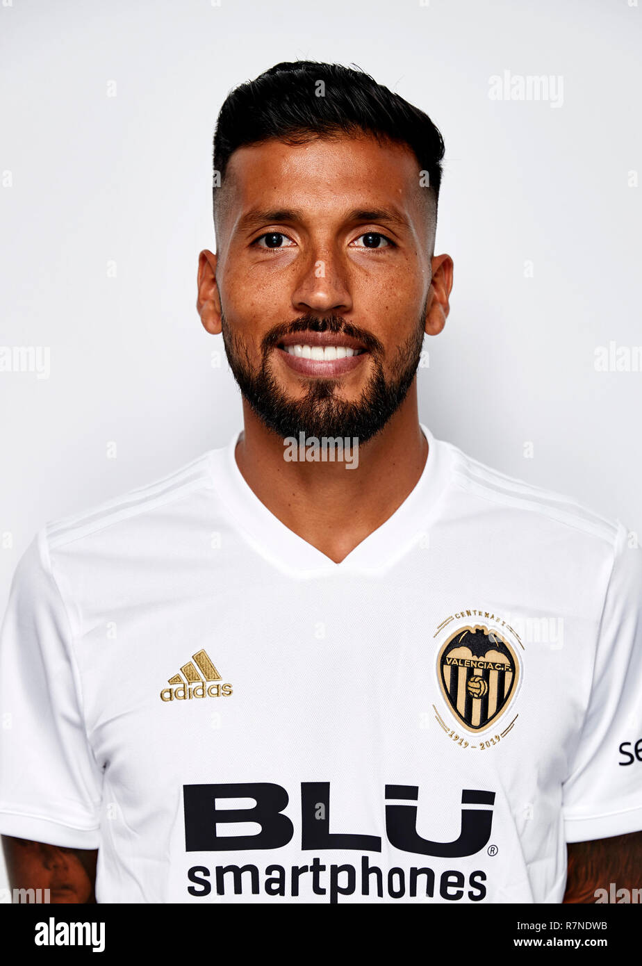 Spain - La Liga Santander 2018-2019 /  ( Valencia C. F. ) -  Ezequiel Garay Stock Photo