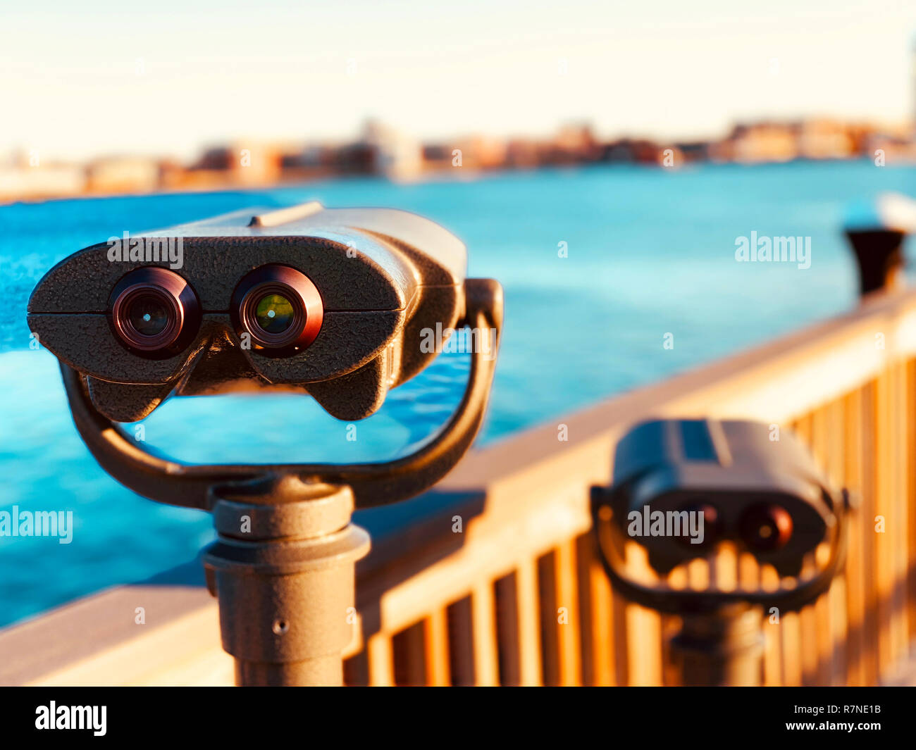 Public Binoculars for Sea Viewing Stock Photo Alamy