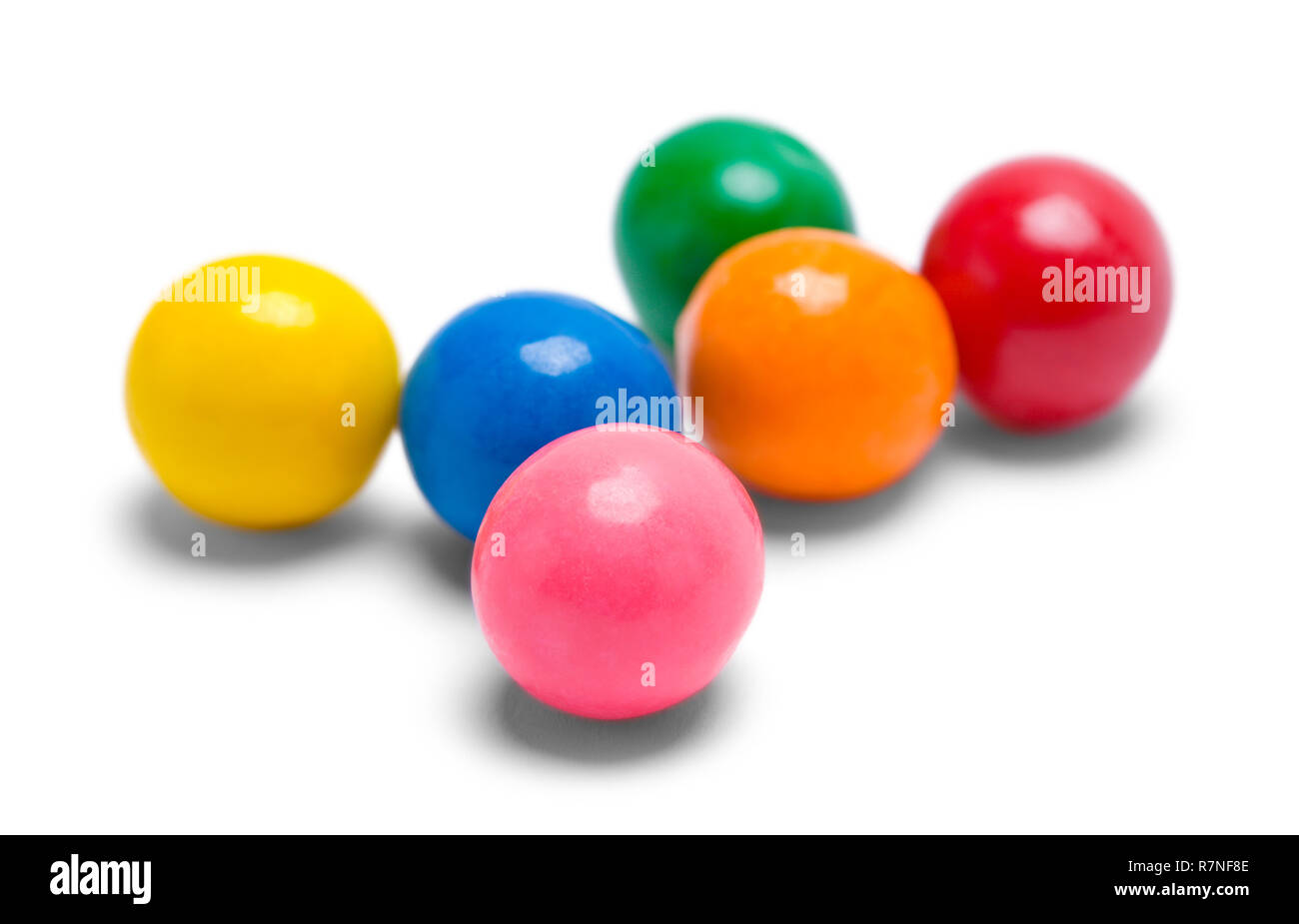 Few Gum Balls Isolated on a White Background. Stock Photo