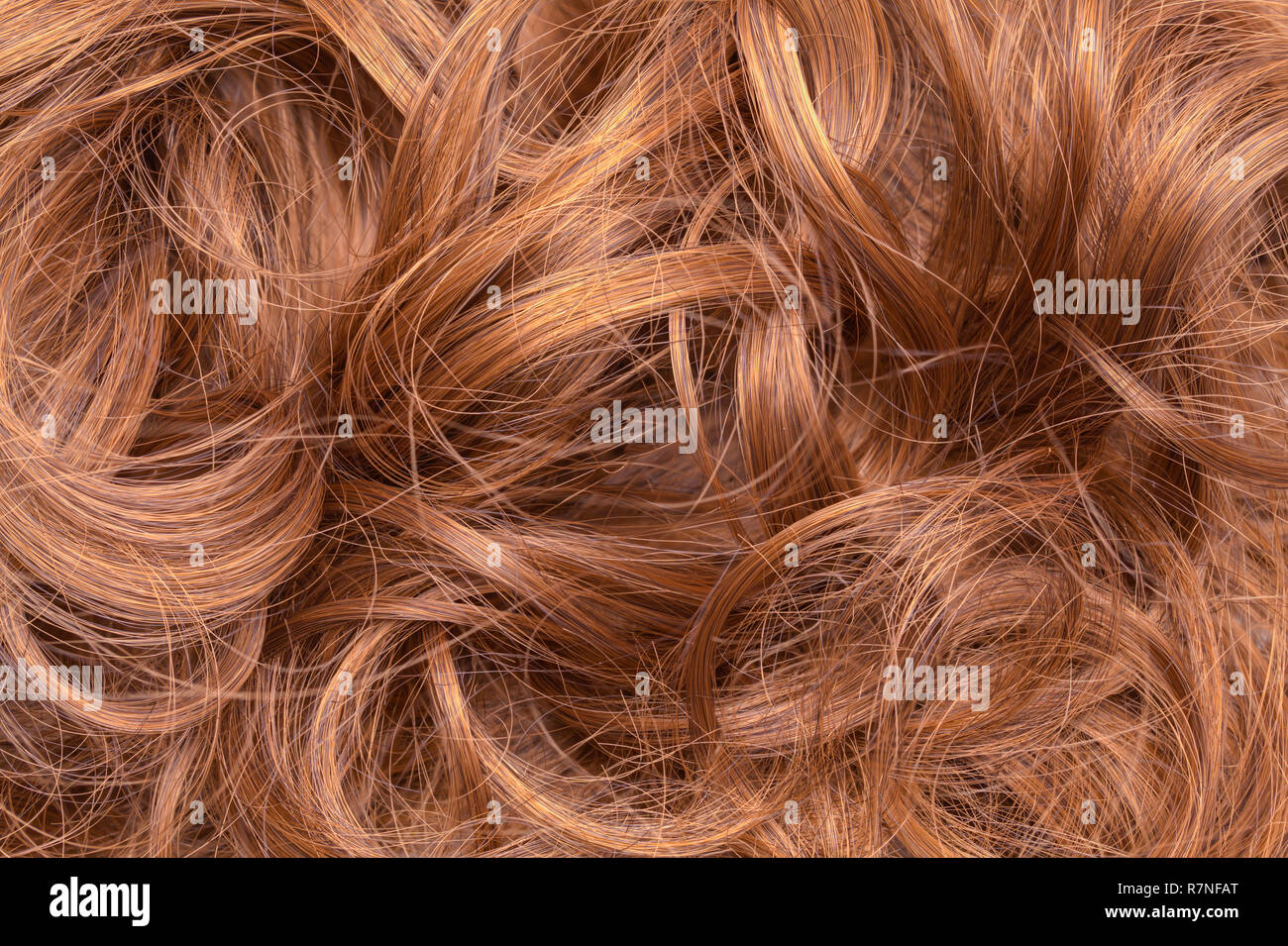 Brown Messy Hair Wig Bun Close Up. Stock Photo