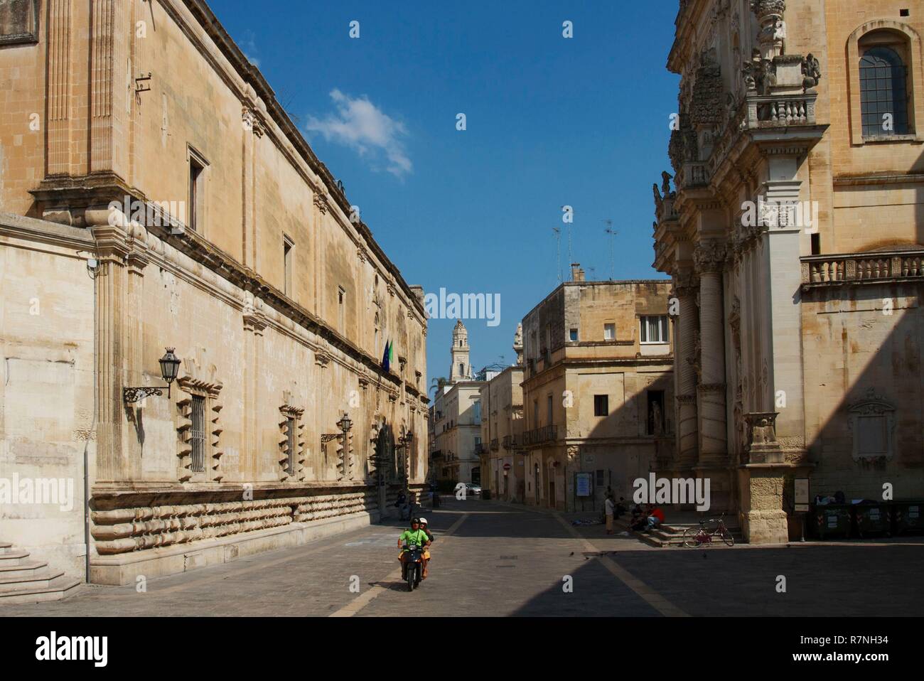 Italy, Puglia, Lecce, Baroque buildings, along via Libertini Stock Photo