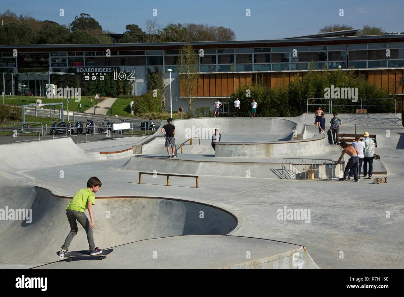 France, Pyrenees Atlantiques, Pays Basque, Saint Jean de Luz, skate park of  the Quicksilver Boardriders Stock Photo - Alamy