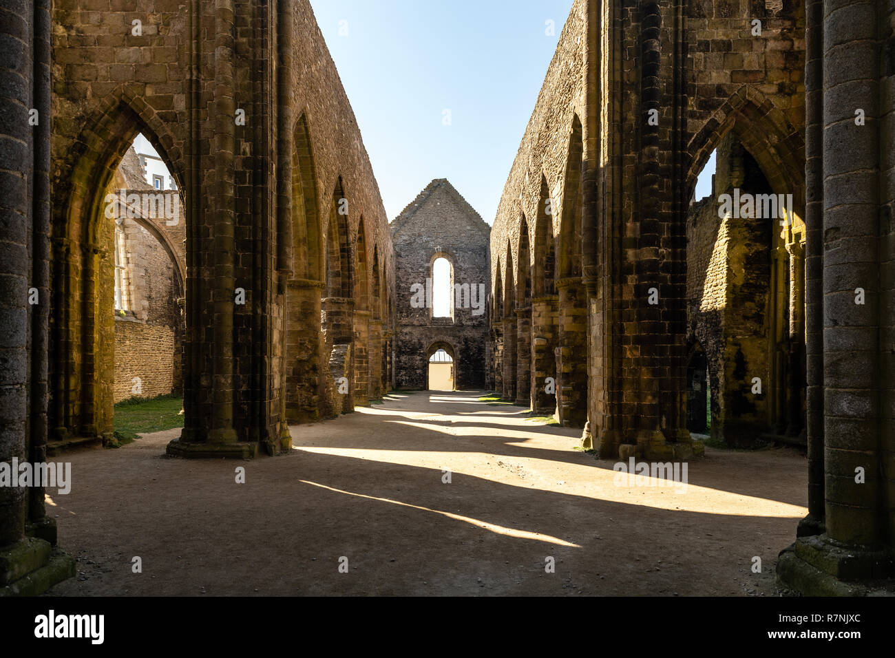 Ruins of the abbey Saint-Mathieu de Fine-Terre in Plougonvelin ...