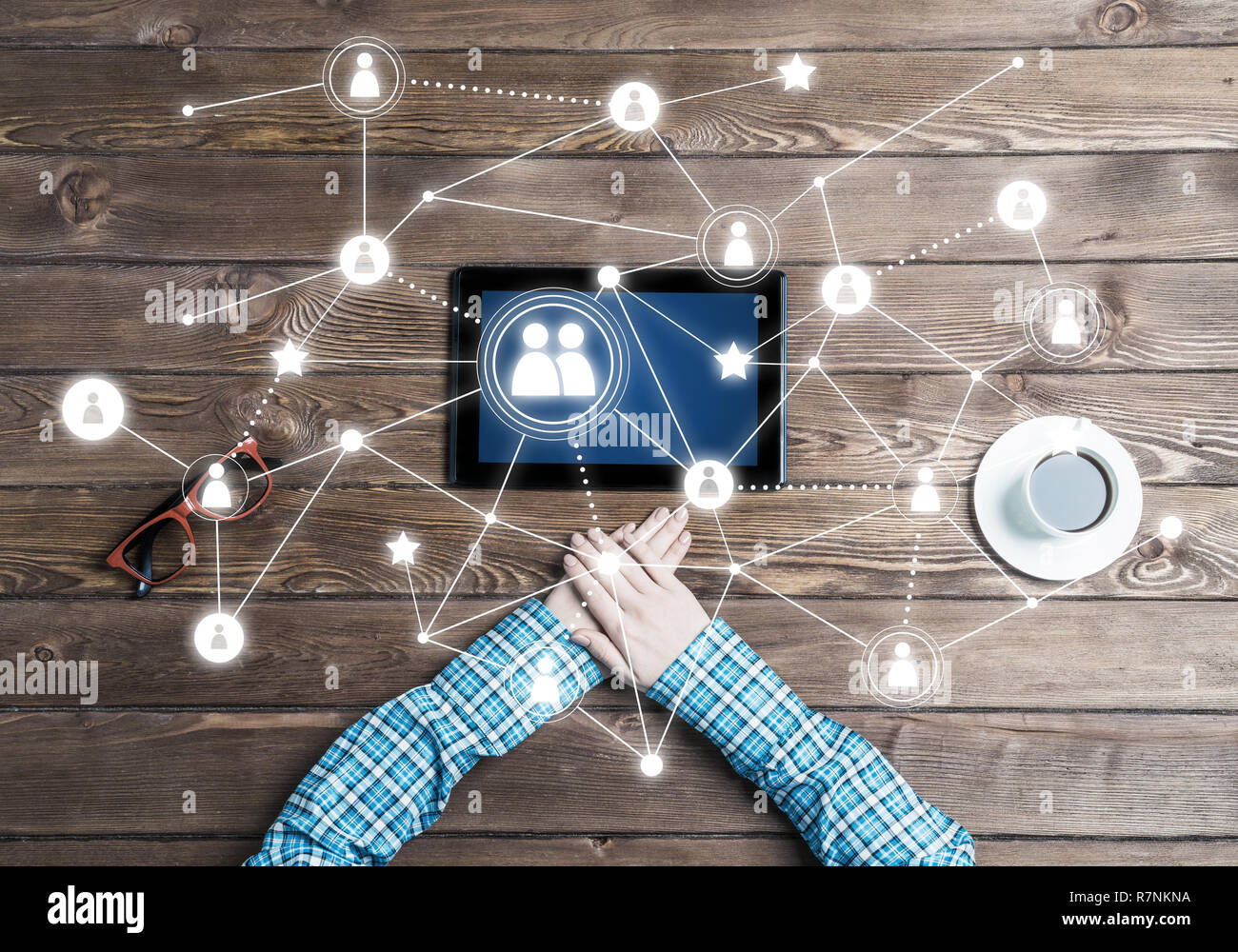 Concept of social communication and networking with social connection ...