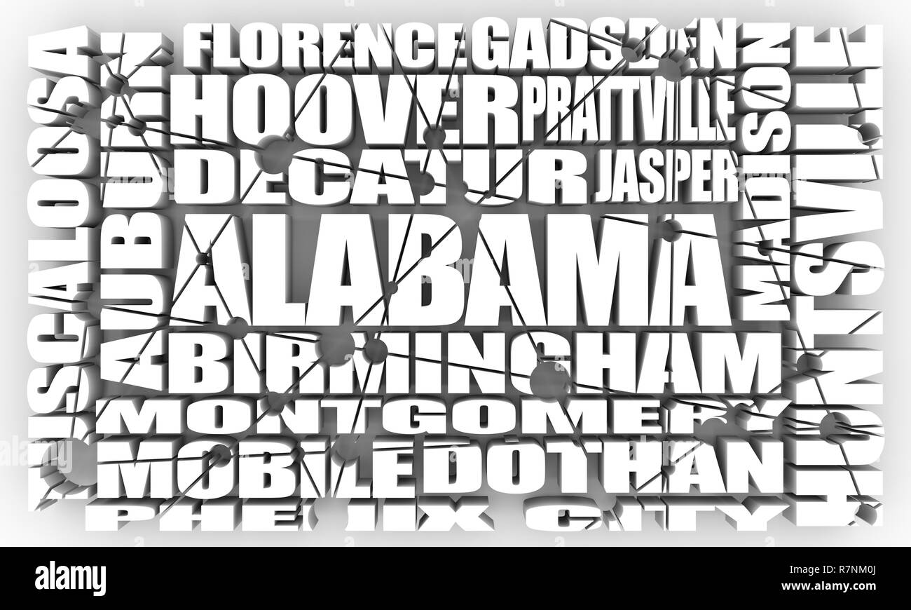 Alabama state cities Stock Photo