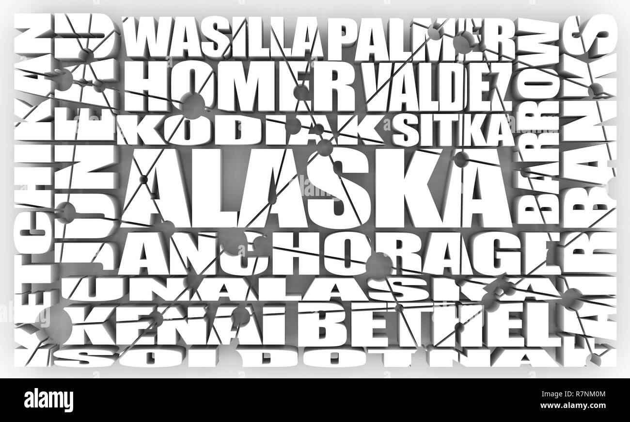 Alaska state cities Stock Photo