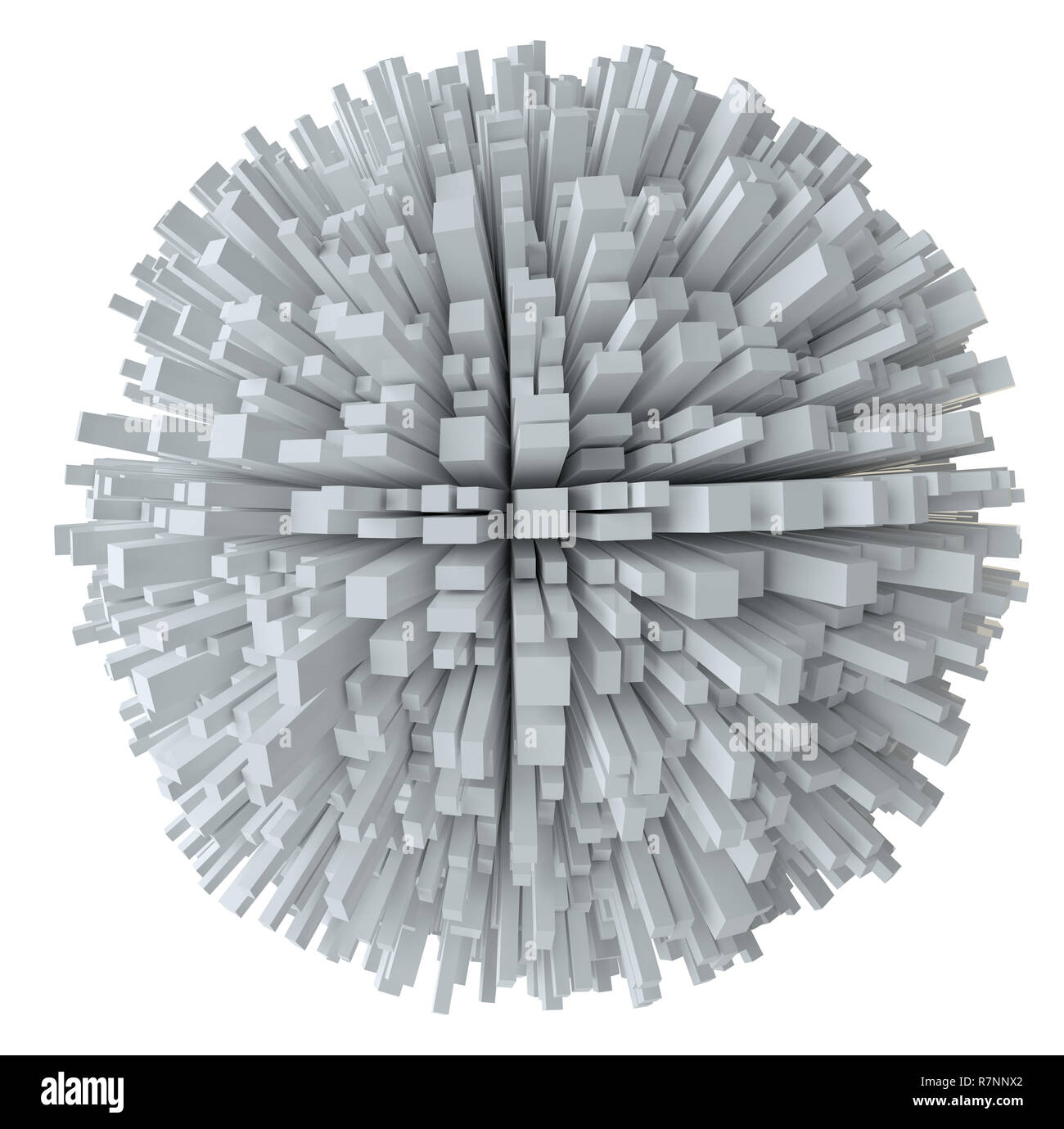 Abstract White Sphere With Cubes Stock Photo
