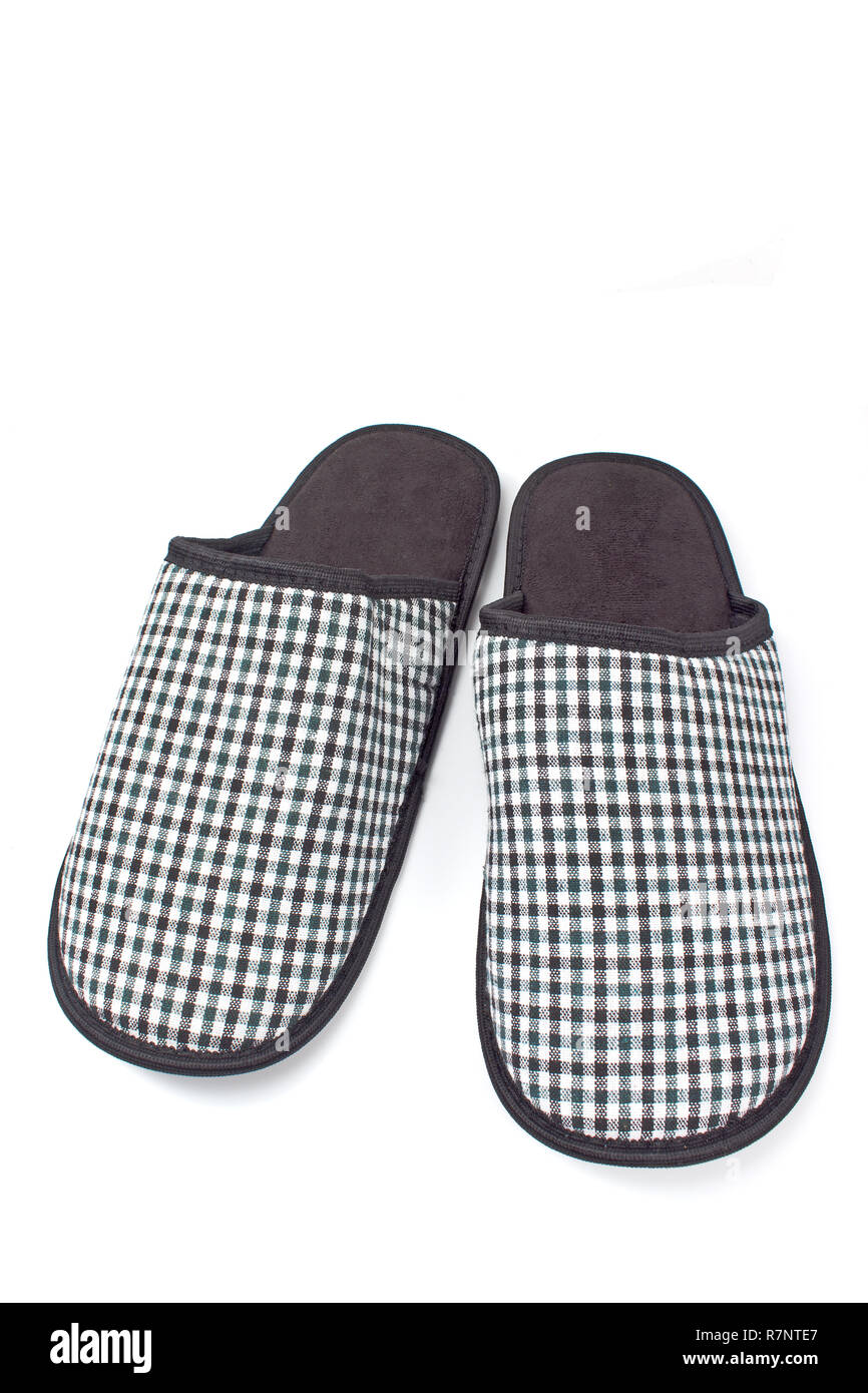 House slippers isolated on white background Stock Photo