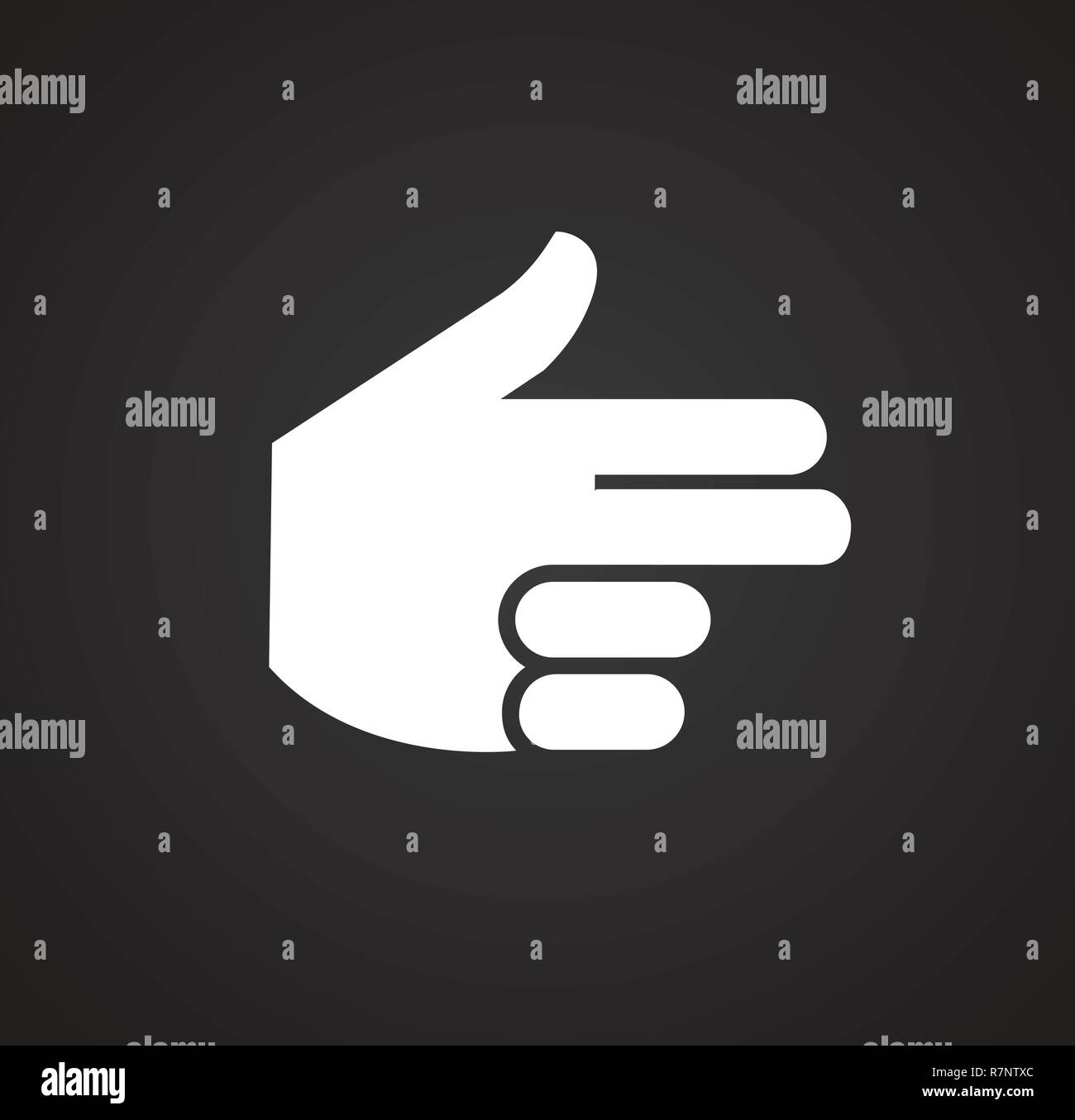 Gun gesture icon on white background for graphic and web design, Modern ...