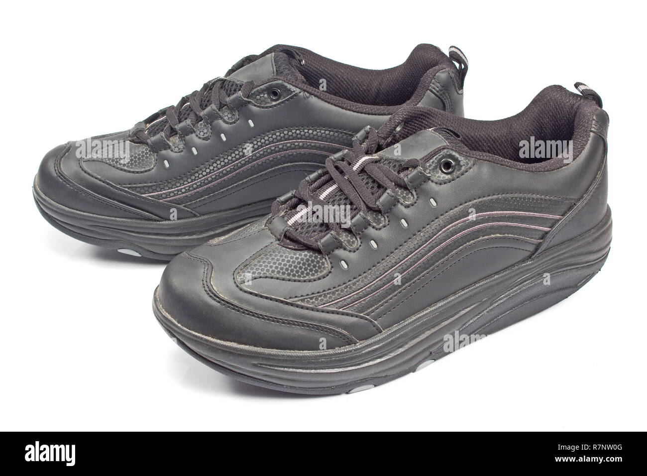 Black sport shoes isolated on white background Stock Photo