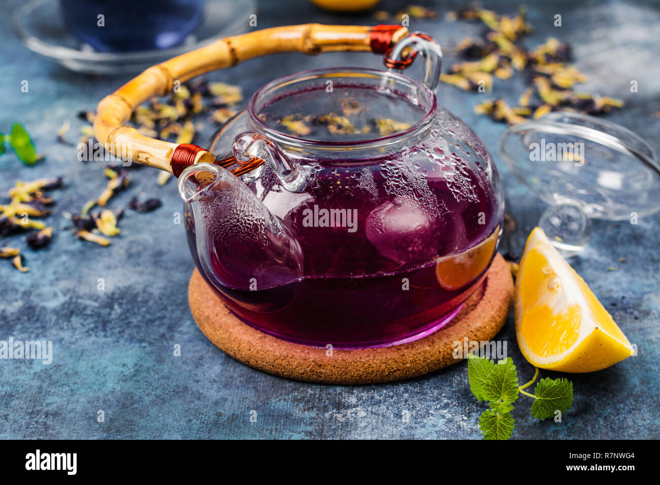 Thai blue butterfly pea tea Stock Photo Alamy