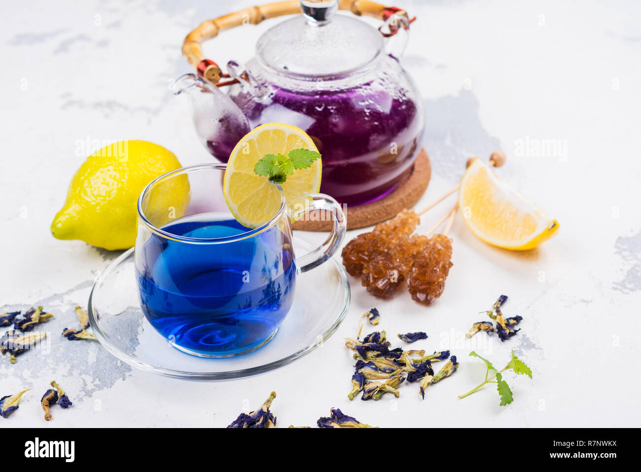Thai blue butterfly pea tea Stock Photo Alamy