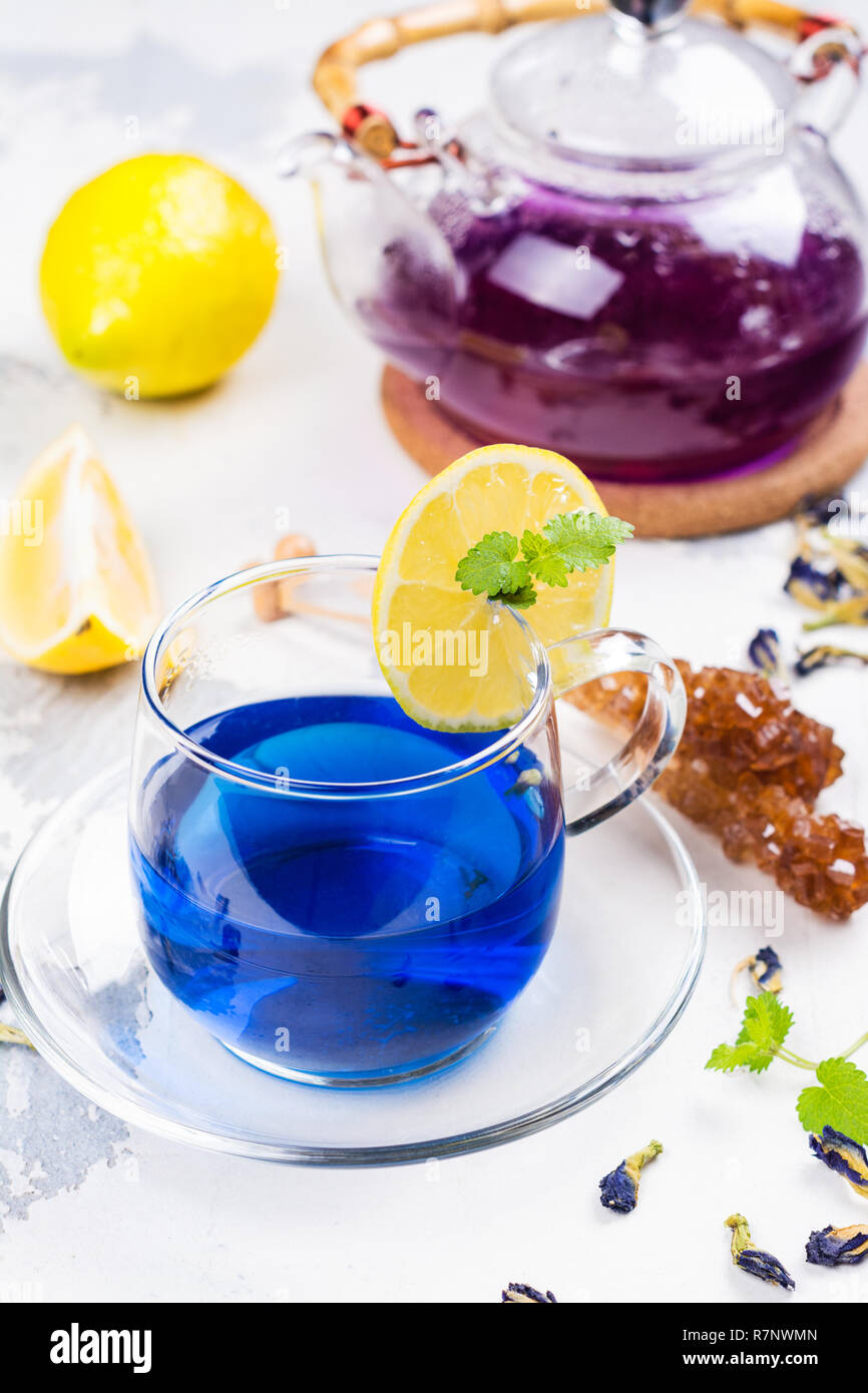 Thai blue butterfly pea tea Stock Photo Alamy