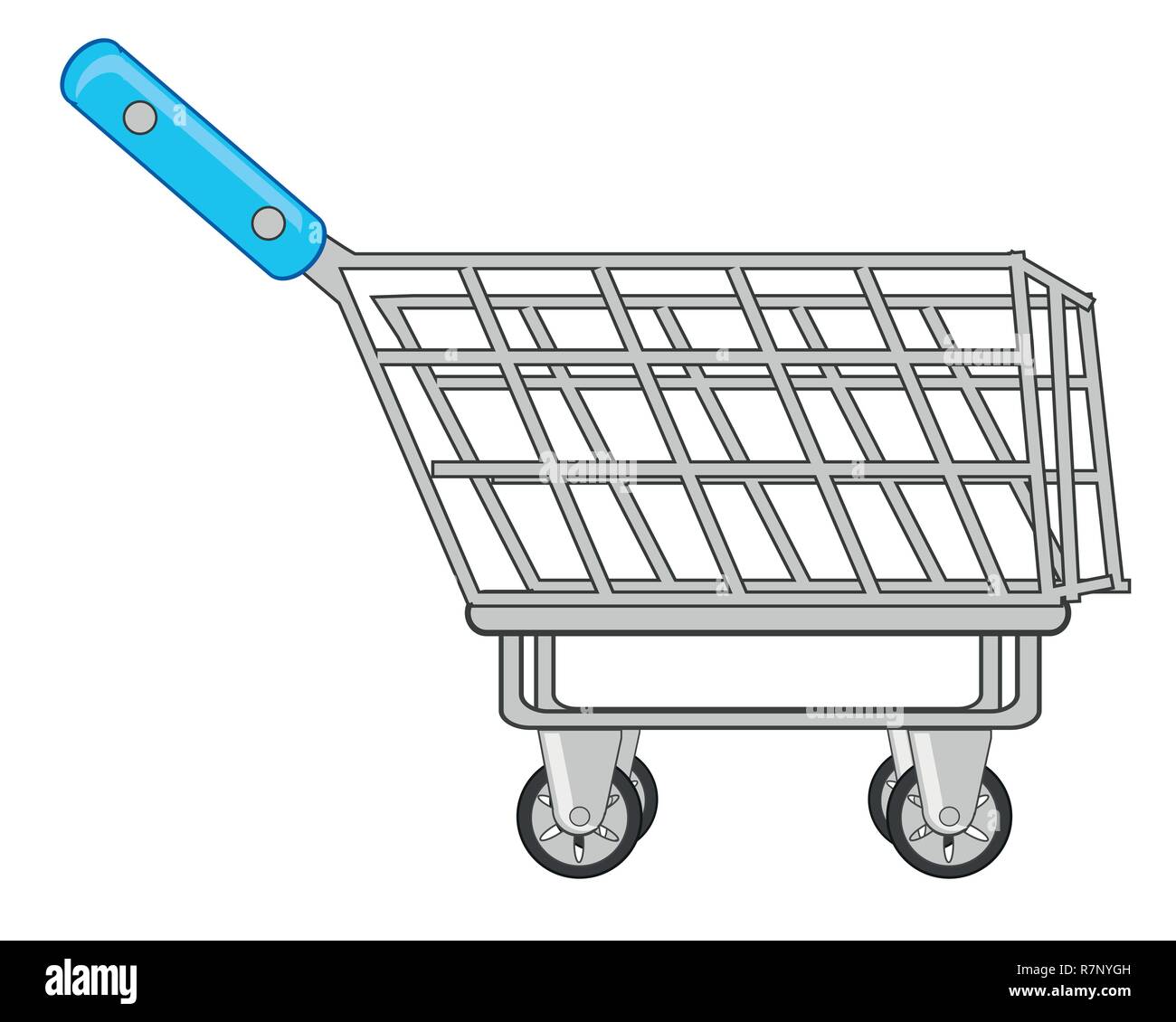 Shopping cart isolated on white background.Vector illustration Stock Vector