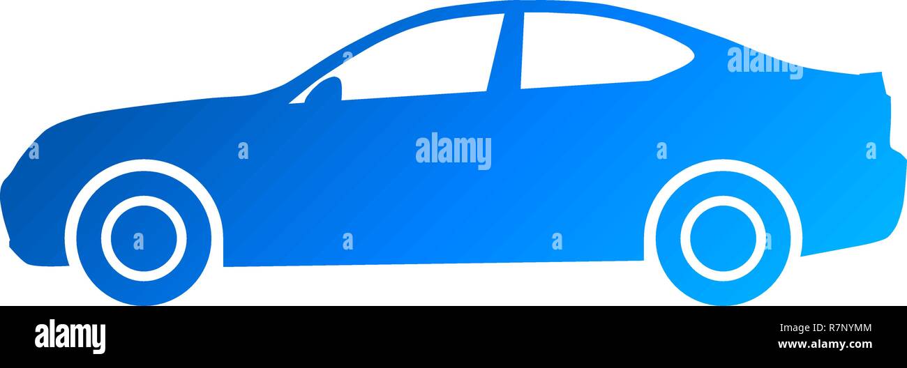 Car symbol icon - blue gradient, 2d, isolated - vector illustration ...