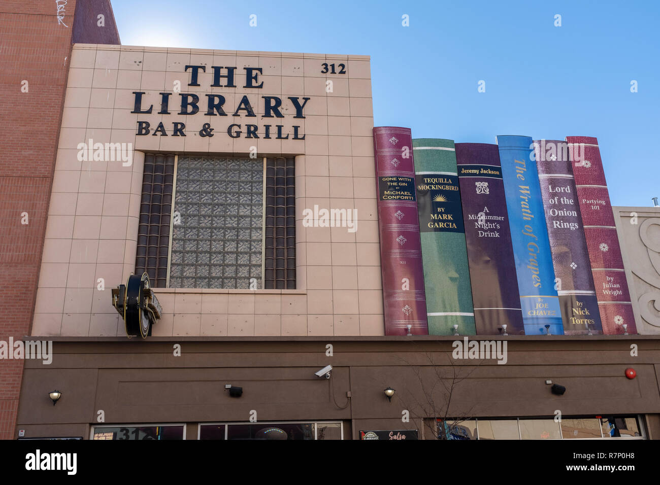 "The Library Bar & Grill" downtown Albuquerque, New Mexico Stock Photo