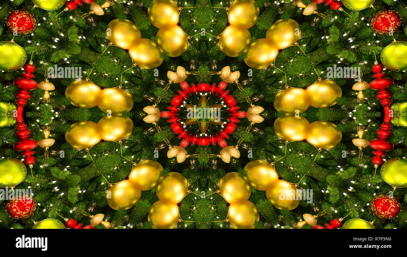 Abstract Christmas Celebration New Year Concept Symmetric Pattern ...